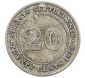 20 центов 1926 года Стрейтс Сетлментс