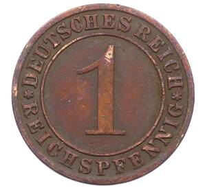 1 рейхспфенниг 1929 года F Германия — Фото №2