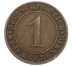 1 рейхспфенниг 1924 года J Германия — Фото №2