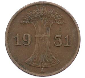 1 рейхспфенниг 1931 года A Германия — Фото №1