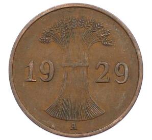 1 рейхспфенниг 1929 года A Германия — Фото №1