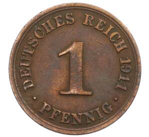 1 пфенниг 1911 года A Германия — Фото №1