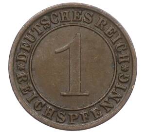 1 рейхспфенниг 1928 года F Германия — Фото №2