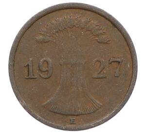 1 рейхспфенниг 1927 года E Германия — Фото №1