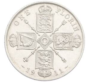 1 флорин 1911 года Великобритания — Фото №1