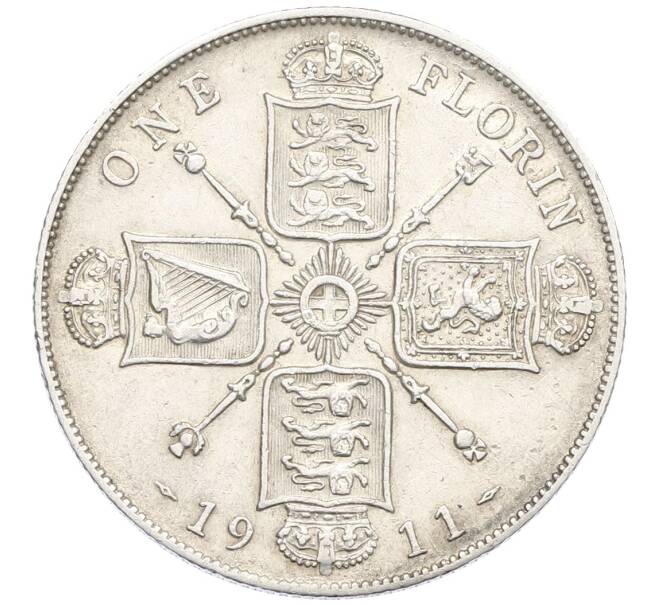 Монета 1 флорин 1911 года Великобритания (Артикул: K12-64519) — Фото №1