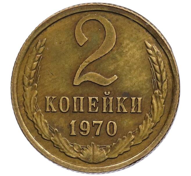 Монета 2 копейки 1970 года Брак (Отпечаток крупного засора на аверсе) (Артикул: K2-0640) — Фото №2