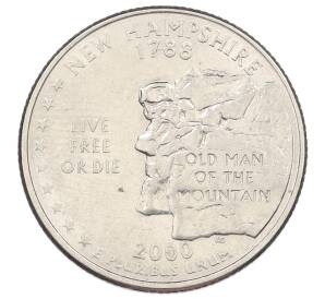 1/4 доллара (25 центов) 2000 года D США «Штаты и территории — Нью-Гэмпшир» — Фото №1