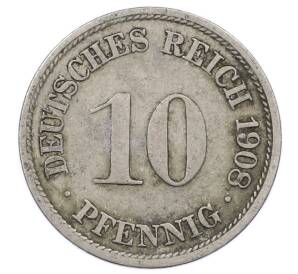 10 пфеннигов 1908 года F Германия — Фото №1