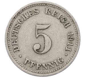 5 пфеннигов 1911 года D Германия — Фото №1