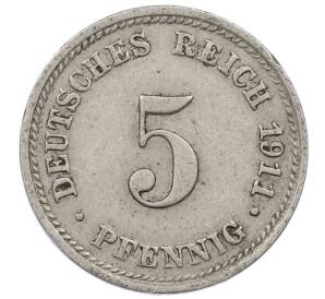 5 пфеннигов 1911 года D Германия — Фото №1