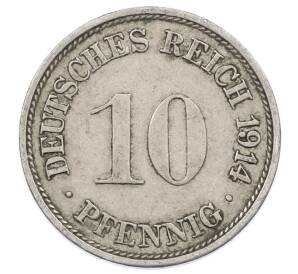 10 пфеннигов 1914 года F Германия — Фото №1