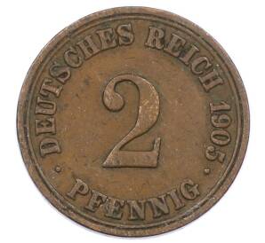 2 пфеннига 1905 года A Германия — Фото №1