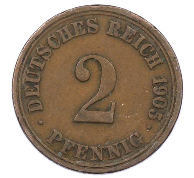 Монета 2 пфеннига 1905 года A Германия (Артикул: M2-88840) — Фото №1
