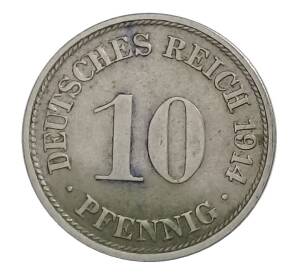 10 пфеннигов 1914 года F Германия — Фото №1