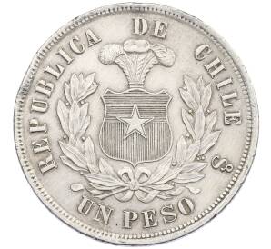 1 песо 1883 года Чили — Фото №2