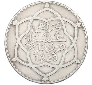 1 риал 1911 года (АН 1329) Марокко — Фото №2