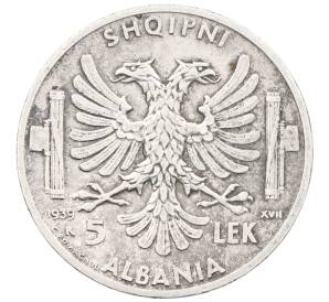 5 лек 1939 года Албания — Фото №1