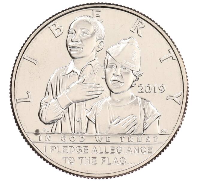 Монета 1/2 доллара (50 центов) 2019 года D США «100 лет американскому легиону» (Артикул: M2-88947) — Фото №1