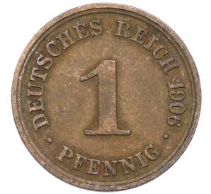 1 пфенниг 1906 года D Германия — Фото №1