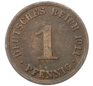 1 пфенниг 1911 года A Германия — Фото №1