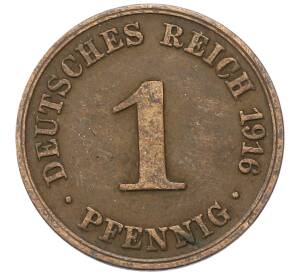 1 пфенниг 1916 года A Германия — Фото №1