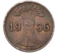 Монета 1 рейхспфенниг 1936 года D Германия (Артикул: M2-89009) — Фото №1