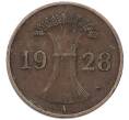 Монета 1 рейхспфенниг 1928 года A Германия (Артикул: M2-89012) — Фото №1