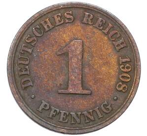 1 пфенниг 1908 года A Германия — Фото №1