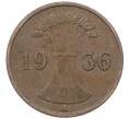 Монета 1 рейхспфенниг 1936 года A Германия (Артикул: M2-89028) — Фото №1
