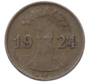 1 рейхспфенниг 1924 года J Германия — Фото №1