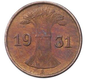 1 рейхспфенниг 1931 года A Германия — Фото №1