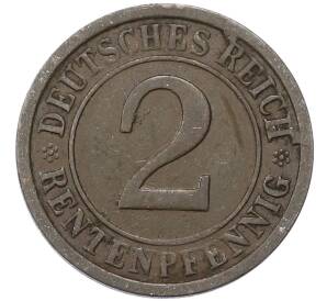 2 рентенпфеннига 1924 года A Германия — Фото №2