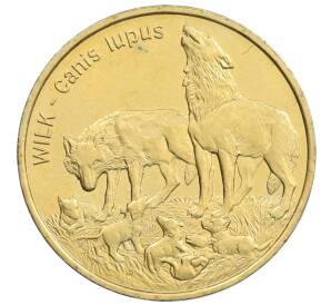 2 злотых 1999 года Польша «Всемирная природа — Волк» — Фото №1
