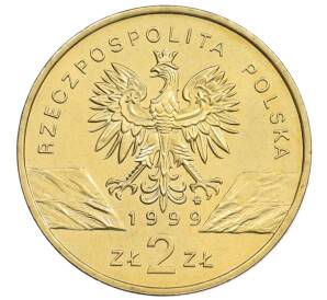 2 злотых 1999 года Польша «Всемирная природа — Волк» — Фото №2