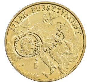 2 злотых 2001 года Польша «Янтарный путь» — Фото №1