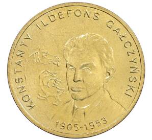 2 злотых 2005 года Польша «100 лет со дня рождения Константы Ильдефонса Галчиньского» — Фото №1