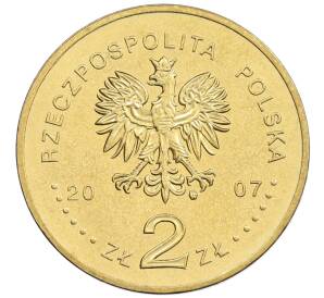 2 злотых 2007 года Польша «750 лет городу Краков» — Фото №2