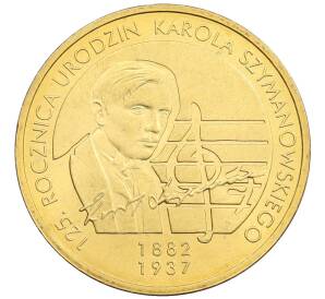 2 злотых 2007 года Польша «125 лет со дня рождения Кароля Шимановского» — Фото №1