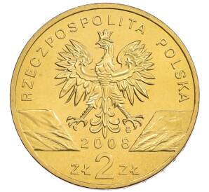 2 злотых 2008 года Польша «Всемирная природа — Сапсан» — Фото №2