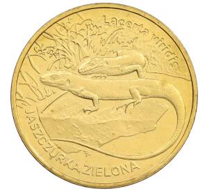 2 злотых 2009 года Польша «Всемирная природа — Зеленая ящерица» — Фото №1