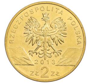 2 злотых 2013 года Польша «Всемирная природа — Зубр» — Фото №2