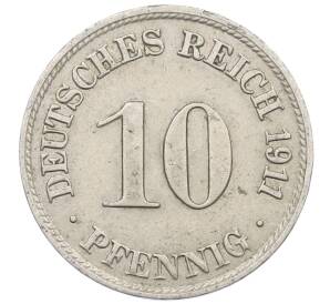 10 пфеннигов 1911 года D Германия — Фото №1