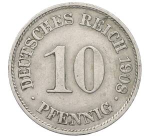 10 пфеннигов 1908 года A Германия — Фото №1