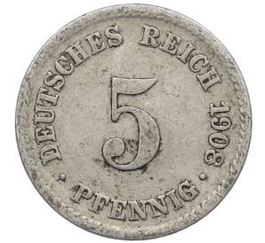 5 пфеннигов 1908 года F Германия — Фото №1