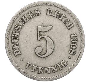 5 пфеннигов 1908 года E Германия — Фото №1