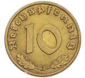 10 рейхспфеннигов 1937 года J Германия — Фото №2