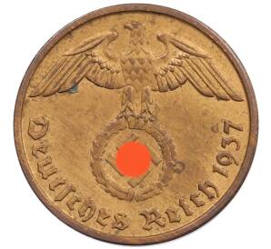 2 рейхспфеннига 1937 года D Германия — Фото №1