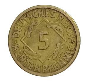 5 рентенпфеннигов 1924 года J Германия — Фото №2
