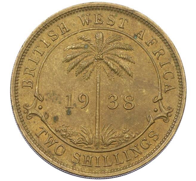Монета 2 шиллинга 1938 года Н Британская Западная Африка (Артикул: K12-65917) — Фото №1